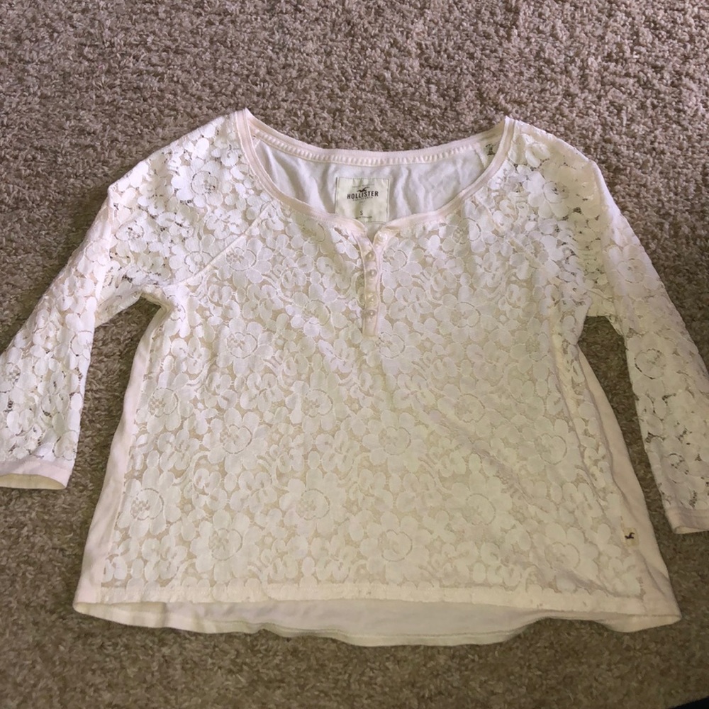 Lace shirt.